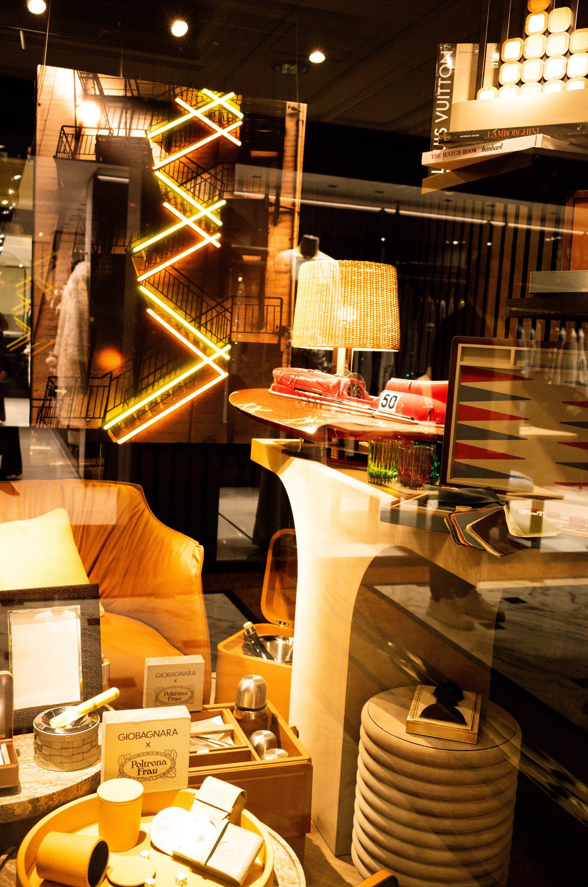 Night storefront neon